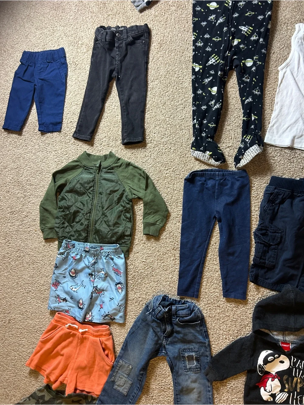 Baby Boy Clothes Lot 15 Pieces 3M-2T Nike Disney Carters Pants Shirts Outfit